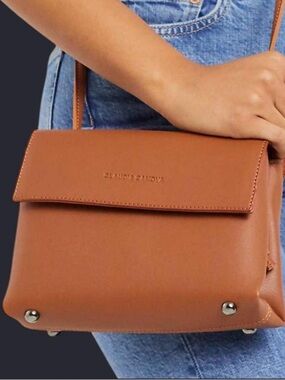 Tan Shoulder Bag with Flap
